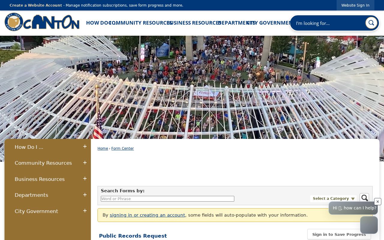 Canton residents directory public records request form