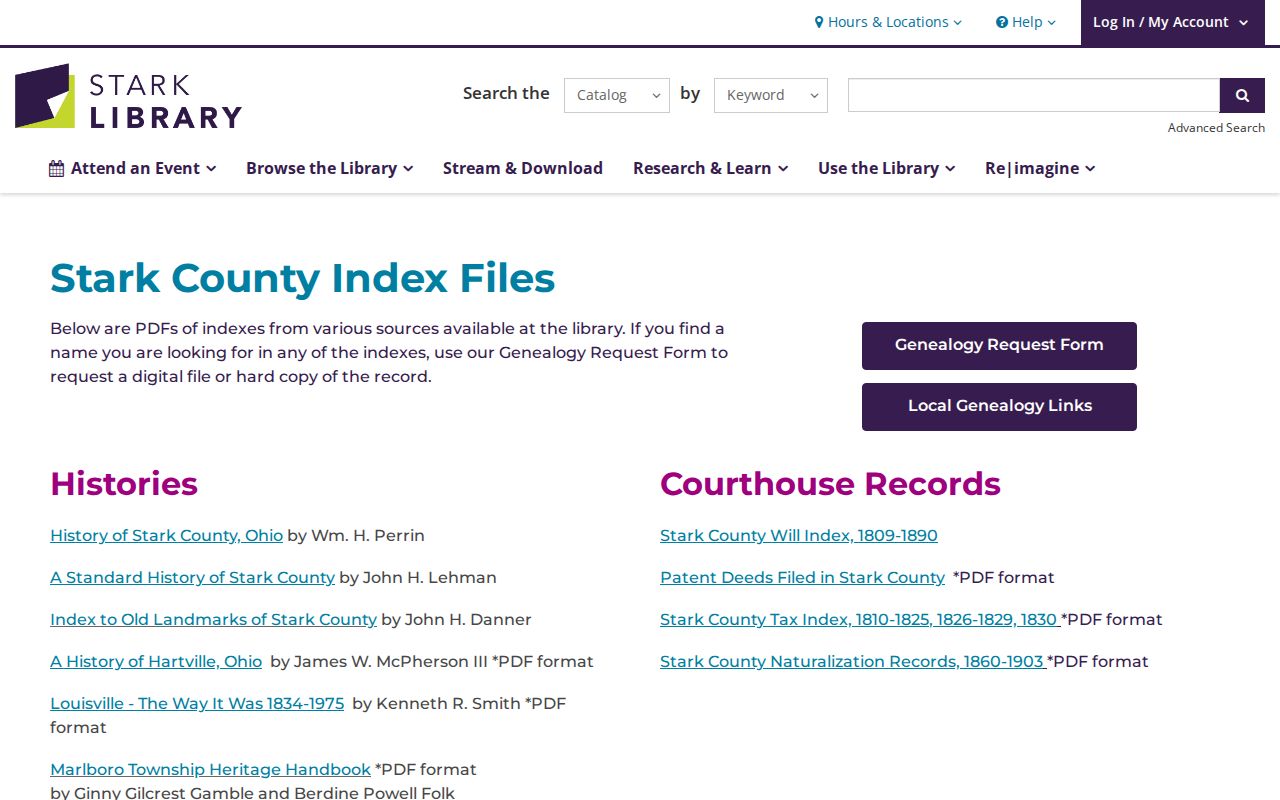 Canton city directory research using Stark County index files