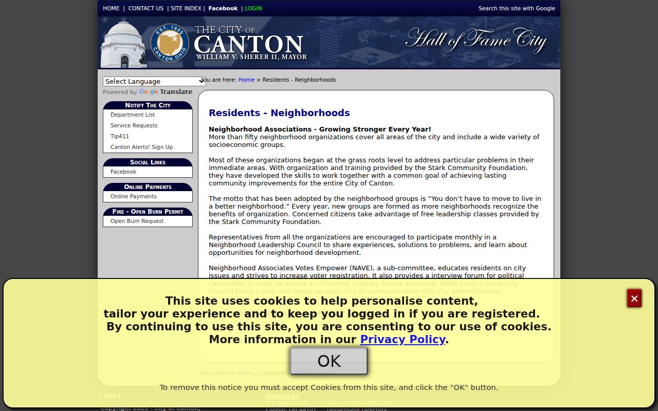 Canton neighbors city neighborhood organizations source