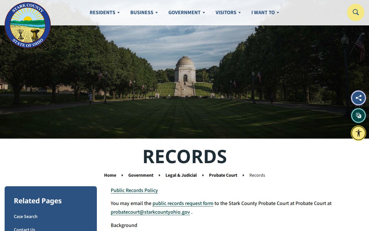 Canton previous residents Stark County Probate historical records source
