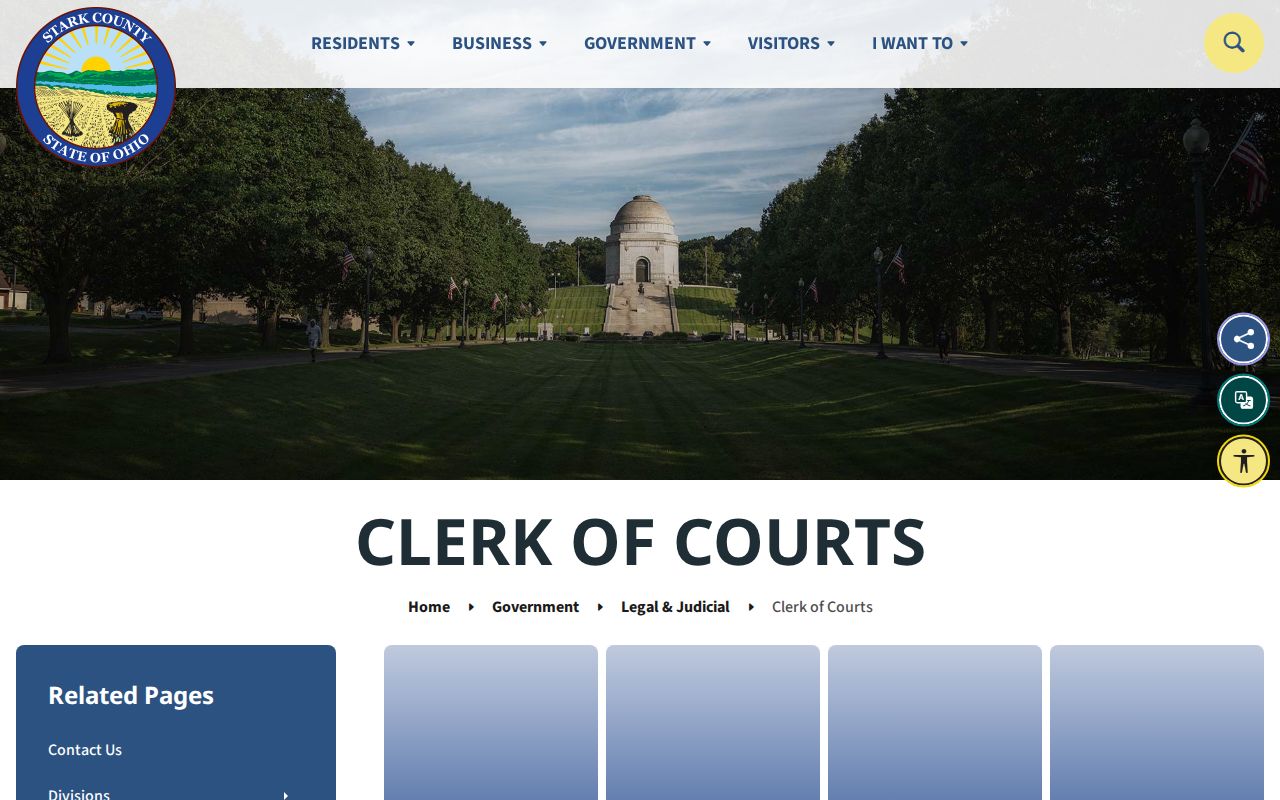 Canton resident lookup at the Stark County Clerk court-record search entry